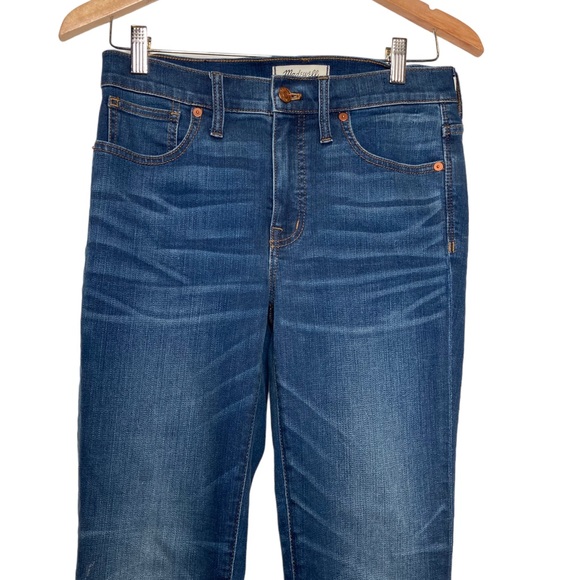 Madewell 9” High Rise Skinny Jeans Blue Whiskers Style j4624 Size 27 - Picture 4 of 14
